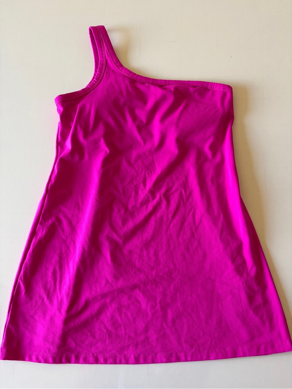 All in Motion Women Hot Pink One Shoulder Stretch Barbie Mini Dress Large